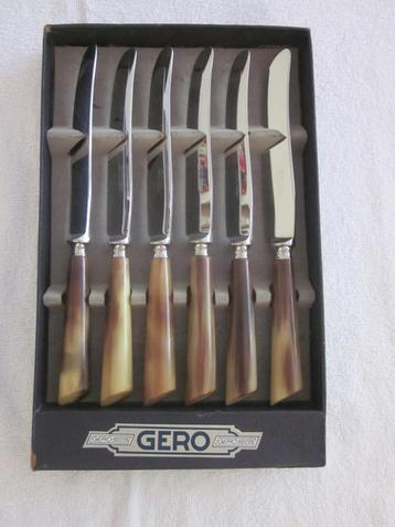 Gero 6 tafelmessen Hoorn 1101 in doos. beschikbaar voor biedingen