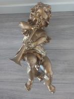 Gouden groot Engelenbeeld met Trompet - Decoratief Beeld, Ophalen of Verzenden