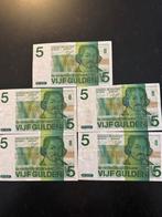 Setje van 5 Gulden Biljetten (1973) 5 biljetten, Postzegels en Munten, Bankbiljetten | Nederland, Verzenden, 5 gulden, Setje