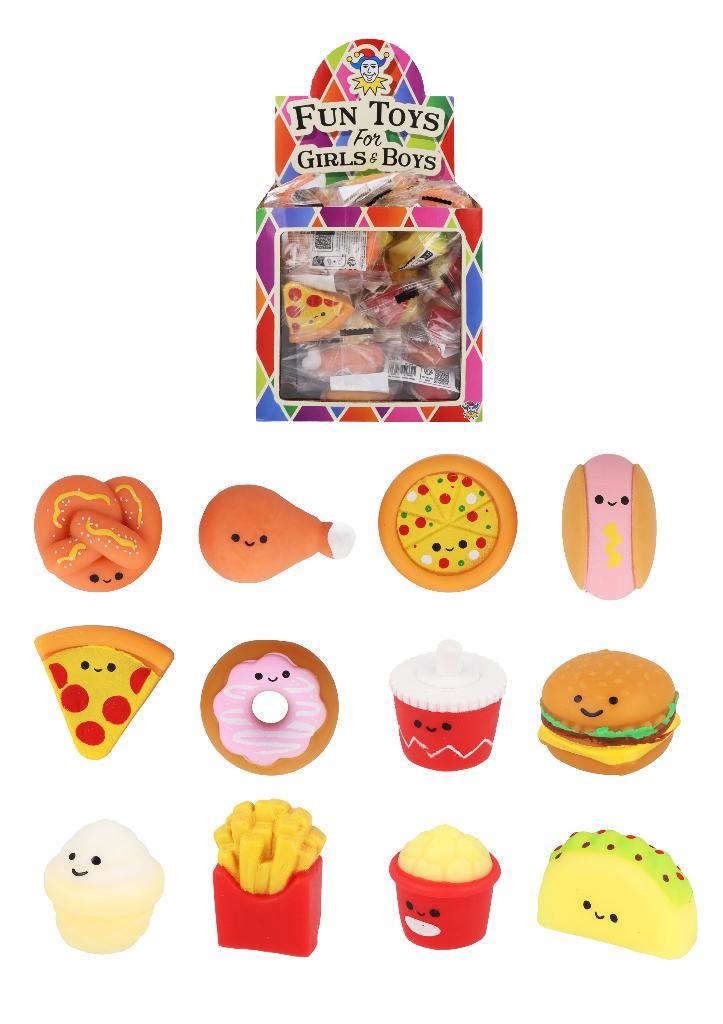 PARTIJ MINI FAST FOOD SQUISHIES 4CM ASSORTI, Diversen, Rommelmarktspullen, Nieuw, Ophalen of Verzenden