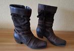 Donkerbruine lederen laarzen maat 40, Ophalen, Hoge laarzen, Bruin, Zo goed als nieuw