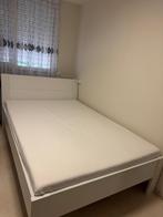 Tweepersoonsbed 140x200 incl. matras en lattenbodem., Huis en Inrichting, Slaapkamer | Bedden, Ophalen, Wit, Tweepersoons, 140 cm