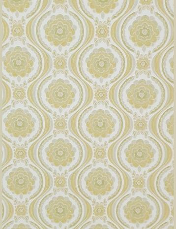 4696 70s geel oud bloemenbehang retro vintage klassiek swiet beschikbaar voor biedingen