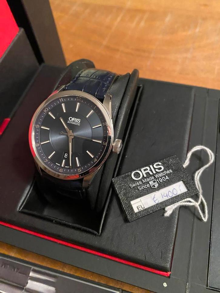 Nieuwe Oris Artix Date Blauw Ongedragen!, Sieraden, Tassen en Uiterlijk, Horloges | Heren, Nieuw, Polshorloge, Overige merken