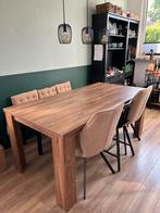 Eettafel, dressoirkast en tv meubel in warm eiken kleur, Ophalen
