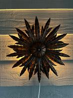 Mid century sunburst wand lamp hand gemaakt van koper, Ophalen of Verzenden, Gebruikt, Overige materialen, Mid century mcm vintage jaren 60 sunburst