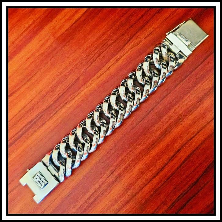 CHAIN  XL   als nieuw!   Buddha to Buddha armband maat E, Sieraden, Tassen en Uiterlijk, Armbanden, Zo goed als nieuw, Zilver