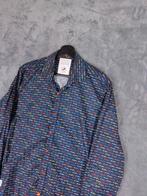 A Fish Named Fred Overhemd M Auto Print Blouse Donkerblauw, Blauw, Ophalen of Verzenden, Zo goed als nieuw, Halswijdte 41/42 (L)