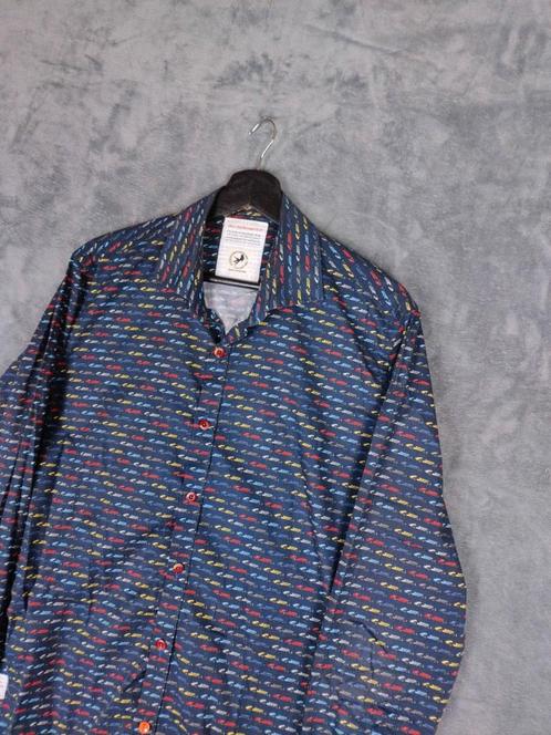 A Fish Named Fred Overhemd M Auto Print Blouse Donkerblauw, Kleding | Heren, Overhemden, Zo goed als nieuw, Halswijdte 41/42 (L)