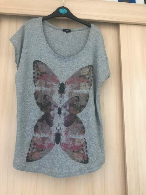 Shirt top grijs vlinders paars oranje gekleurd Yes or no 38, Kleding | Dames, T-shirts, Gedragen, Maat 38/40 (M), Grijs, Korte mouw