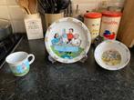 SUSKE EN WISKE PORCELEINEN BORDJE, KOMMETJE EN BEKER, Ophalen of Verzenden, Suske en Wiske, Zo goed als nieuw, Gebruiksvoorwerp