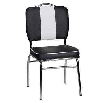 American Diner Retro Zwart Witte Stoel Armstoel Gestoffeerd beschikbaar voor biedingen