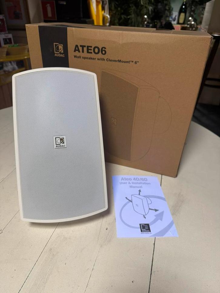 Nieuwe ATEO6D AUDAC Opbouw luidspreker wit. 8 Ohm/100v, Audio, Tv en Foto, Luidsprekers, Nieuw, Front, Rear of Stereo speakers