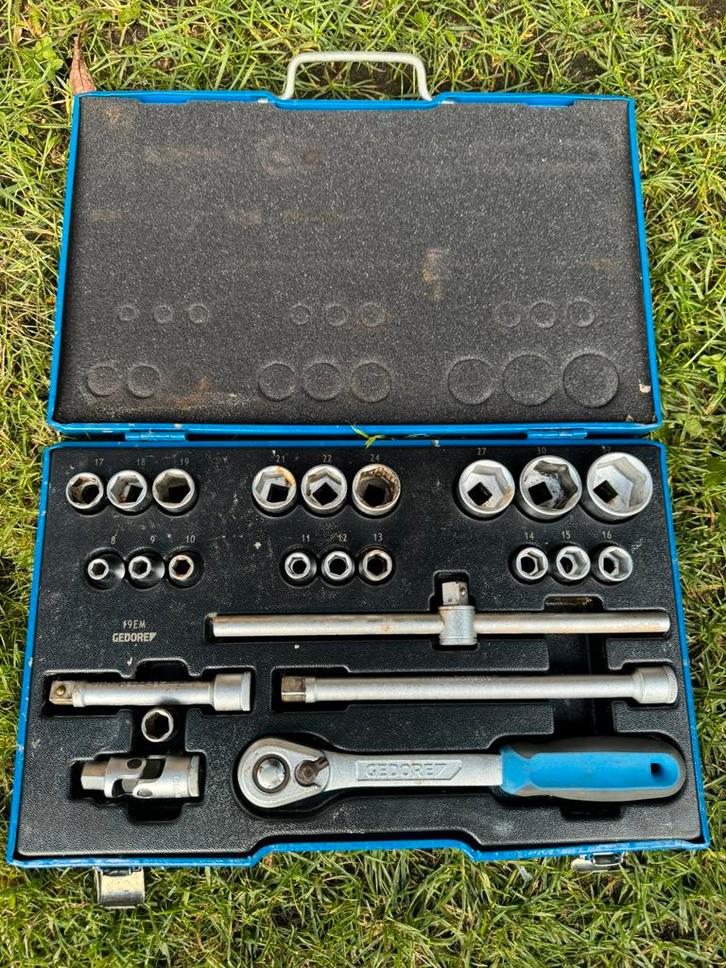GEDORE Dopsleutelset 19 EMU-20 1/2", 23-delig, Doe-het-zelf en Verbouw, Gereedschap | Handgereedschap, Gebruikt, Ophalen