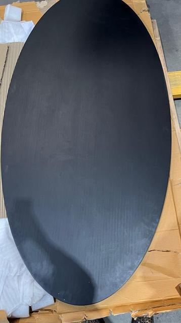 Tafelblad ovaal - Zwart - 180x90 cm - Mangohout beschikbaar voor biedingen