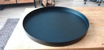 GERESERVEERD Decoratieschaal metaal {}52cm/4cm mat zwart beschikbaar voor biedingen
