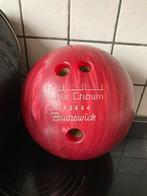 Vintage bowlingbal roze Brunswick in leren tas  4,8 kg, Sport en Fitness, Bowlen, Ophalen of Verzenden, Zo goed als nieuw
