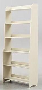 Hoogglans wit houten boekenkast IKEA leksvik brede planken, 25 tot 50 cm, Gebruikt, 200 cm of meer, Ophalen