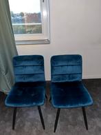 Goossens Velvet Eetkamerstoelen - Set, Huis en Inrichting, Stoelen, Ophalen, Gebruikt, Twee, Blauw