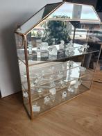 Glazen Vitrinekast met Gouden Rand met verlichting, Ophalen