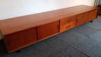 Vintage jaren 60 televisiemeubel / lowboard, Ophalen, Gebruikt, Teakhout, 200 cm of meer