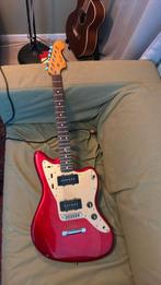 squier jazzmaster candy apple red, Ophalen of Verzenden, Gebruikt, Solid body, Fender