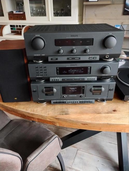 Vintage Philips 900 stereo set met boxen cd versterker tuner, Audio, Tv en Foto, Stereo-sets, Gebruikt, Cassettedeck, Cd-speler