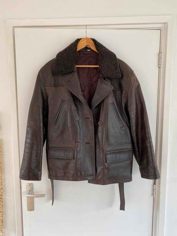 Vintage leren bikerjas pilotenjas biker jack, Kleding | Dames, Jassen | Winter, Bruin, Ophalen of Verzenden
