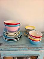 Kleurrijk servies Hema, Huis en Inrichting, Keuken | Servies, Ophalen of Verzenden, Zo goed als nieuw, Bord(en), Effen