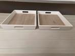 2 x dienbladen dienblad kleur wit met hout 30x40 cm, Ophalen of Verzenden, Zo goed als nieuw, Rechthoekig, Hout