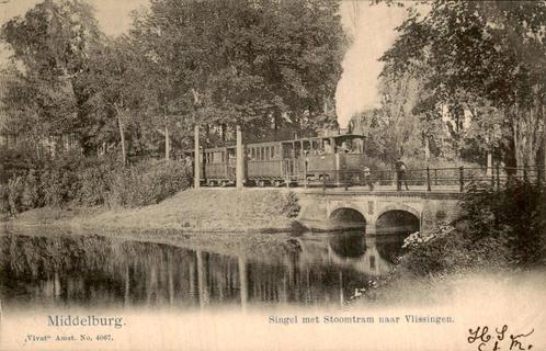 Middelburg - Vivat - Stoomtram Singel, Verzamelen, Ansichtkaarten | Nederland, Ongelopen, Zeeland, Voor 1920, Verzenden