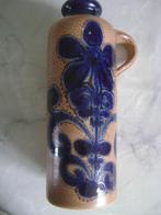 bruine kruik met blauw motief, Ophalen of Verzenden, Gebruikt