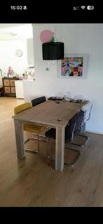 Eettafel 160x90 - steigerhout in greywash, Ophalen, 50 tot 100 cm, Zo goed als nieuw, 150 tot 200 cm