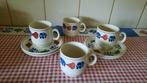 Boerenbont 4 kop en schotels, Huis en Inrichting, Ophalen of Verzenden, Zo goed als nieuw, Kop(pen) en/of Schotel(s), Aardewerk