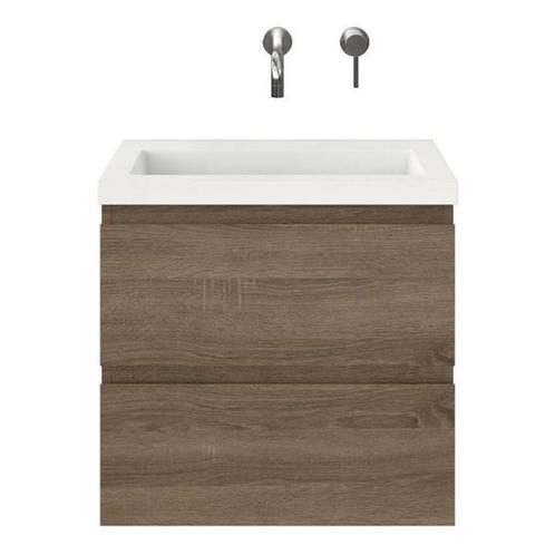 Porto slim 60 onderkast wastafel Grey oak 2 lades (1), Huis en Inrichting, Stoffering | Tapijten en Kleden, Nieuw, 50 tot 100 cm