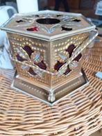 Vintage theelichtje Metaal/Glas, Ophalen, Gebruikt, Rood, Metaal