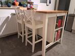Keukeneiland met barfunctie én met 2 barkrukken - Ikea, Huis en Inrichting, Keuken | Keukenelementen, Ophalen, Gebruikt, 100 tot 150 cm