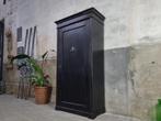 Vintage Zwarte Spekkast | Landelijke Houten Voorraad Kast 5, Huis en Inrichting, Kasten | Wandmeubels, Met deur(en), 25 tot 50 cm
