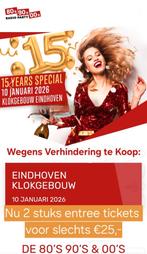 Entree tickets  Radio Party 80 90 00's, Tickets en Kaartjes, Drie personen of meer