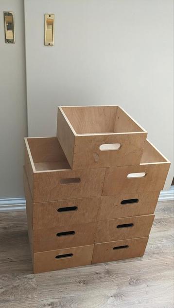 9x houten Ikea opbergkist  beschikbaar voor biedingen