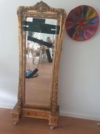 Brocante staande spiegel goudkleurig, Antiek en Kunst, Antiek | Spiegels, Ophalen