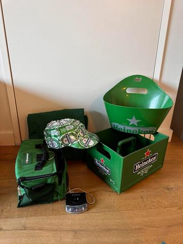 Heineken atributen (honcho/krat/koeltas/pet) - Goede staat beschikbaar voor biedingen