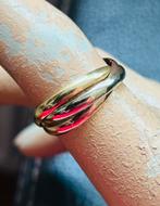 Gouden 14 kt Trinity ring-wit geel rood goud-mt.19, Sieraden, Tassen en Uiterlijk, Ringen, Verzenden, 19 tot 20, Zo goed als nieuw