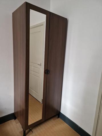 Kledingkast, donkerbruin, ikea, retro beschikbaar voor biedingen