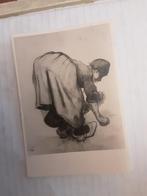 VINCENT VAN GOGH  "BUKKENDE BOERIN"  1951, Verzamelen, Ansichtkaarten | Themakaarten, 1940 tot 1960, Ophalen of Verzenden