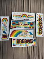Regenboog borduur boekenleggers, Ophalen of Verzenden, Nieuw, Handborduren, Borduurpakket