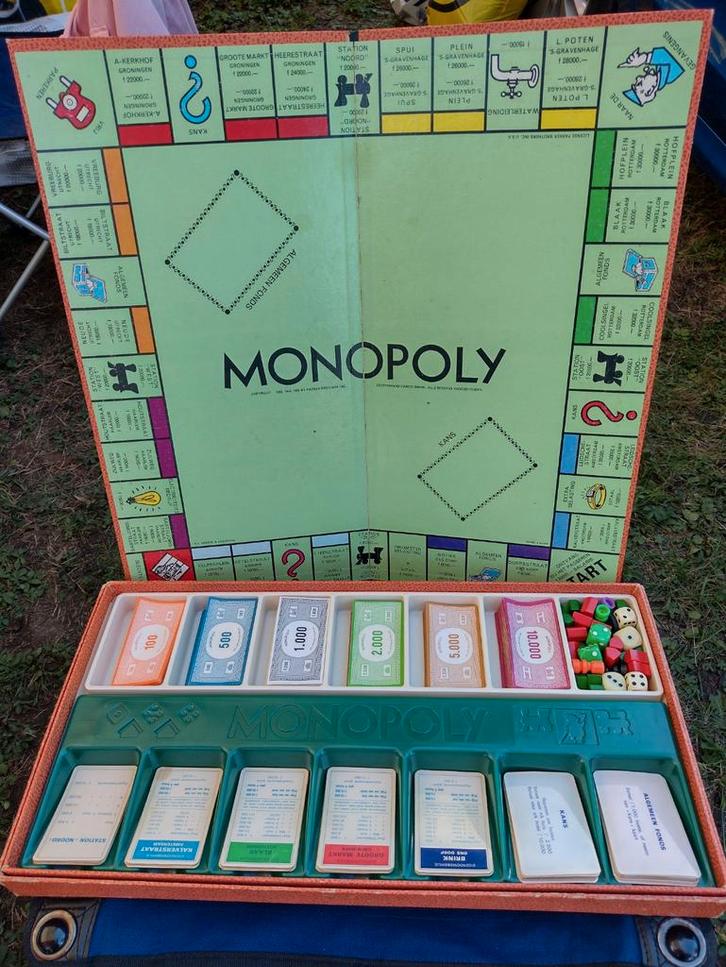 Monopoly uit de jaren 80 - Vintage!, Hobby en Vrije tijd, Gezelschapsspellen | Bordspellen, Gebruikt, Drie of vier spelers, Vijf spelers of meer