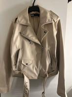Zara Beige Leren Jas - Maat l, Kleding | Dames, Jassen | Zomer, Ophalen of Verzenden, Zo goed als nieuw, Maat 42/44 (L), Beige