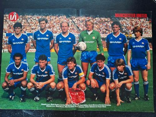 Oude poster Manchester United jaren '80, Verzamelen, Sportartikelen en Voetbal, Zo goed als nieuw, Poster, Plaatje of Sticker