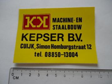 sticker oud CUIJK Kepser bv machine bouw staal retro  beschikbaar voor biedingen